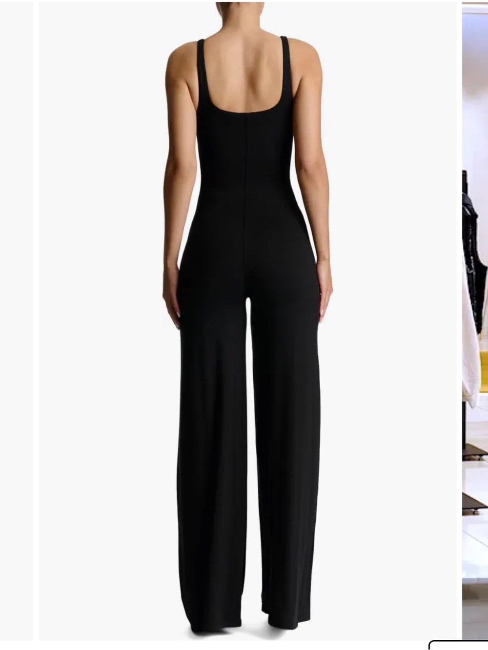 NWOT NAKED WARDROBE Sculpt Wide Leg Tank Jumpsuit In Black Size S - Picture 3 of 12
